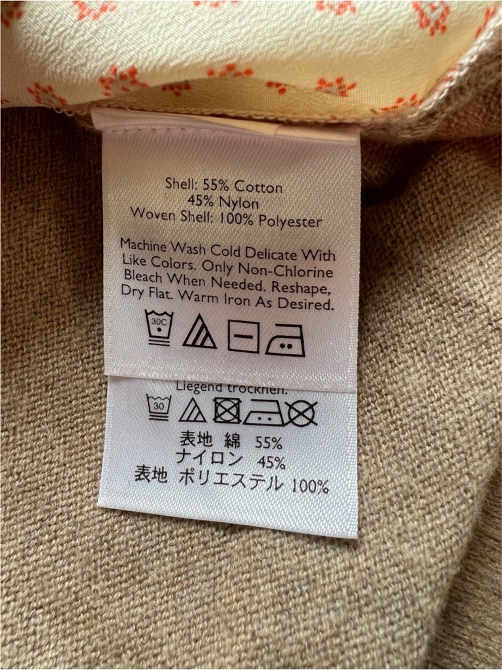 Beige and CreamSalso Flower Dot Button-Up Cardigan Sweater - Picture 5 of 5